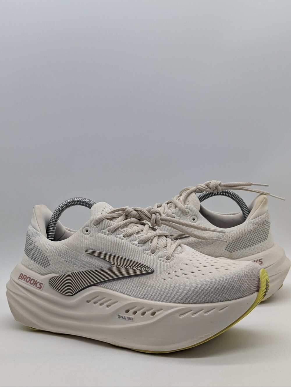 Brooks Women's Running Shoes in Off-White with Yellow Accent